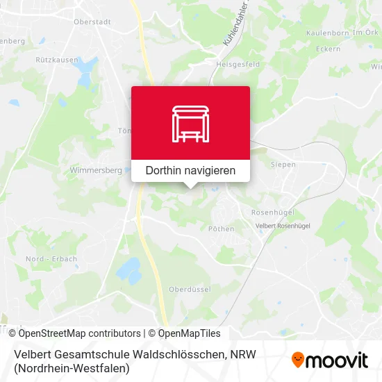 Velbert Gesamtschule Waldschlösschen Karte