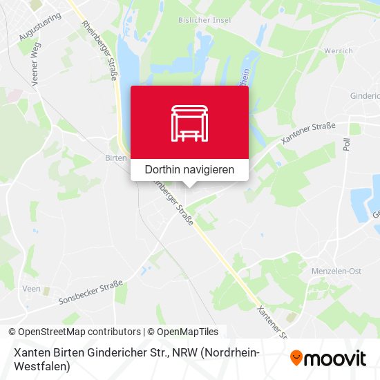 Xanten Birten Gindericher Str. Karte