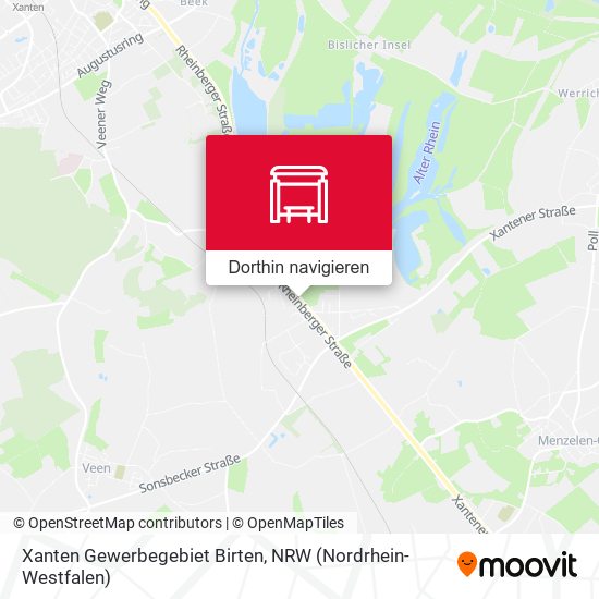 Xanten Gewerbegebiet Birten Karte