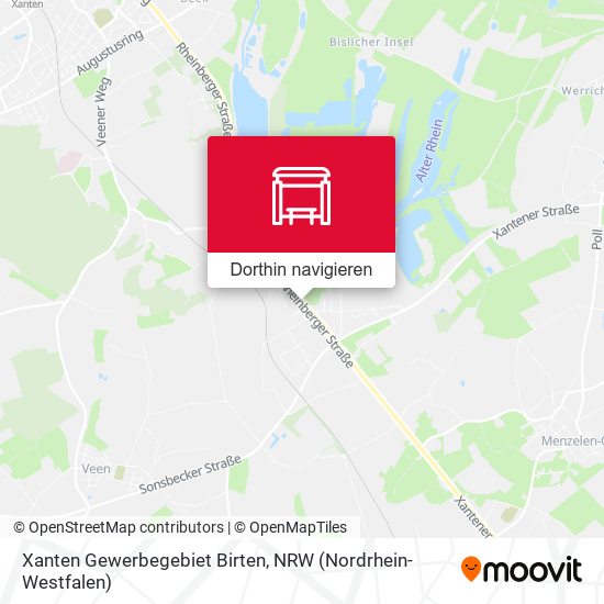 Xanten Gewerbegebiet Birten Karte