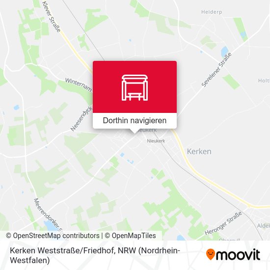 Kerken Weststraße/Friedhof Karte