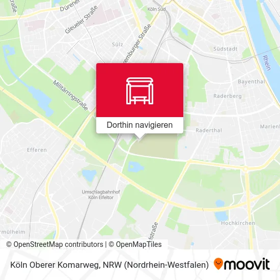 Köln Oberer Komarweg Karte