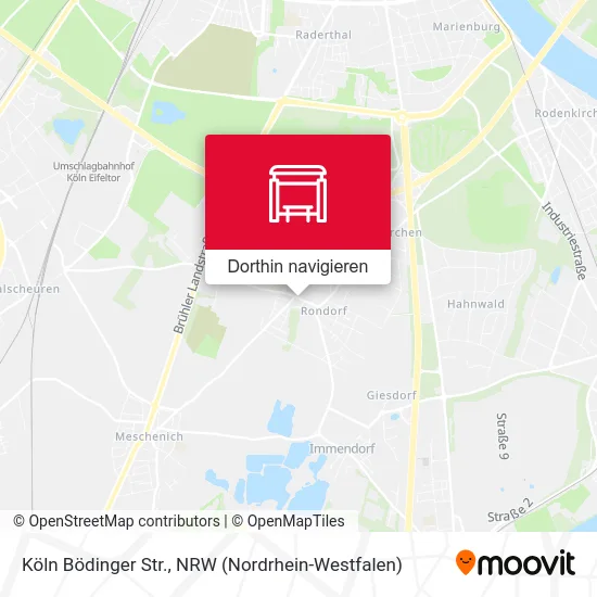 Köln Bödinger Str. Karte