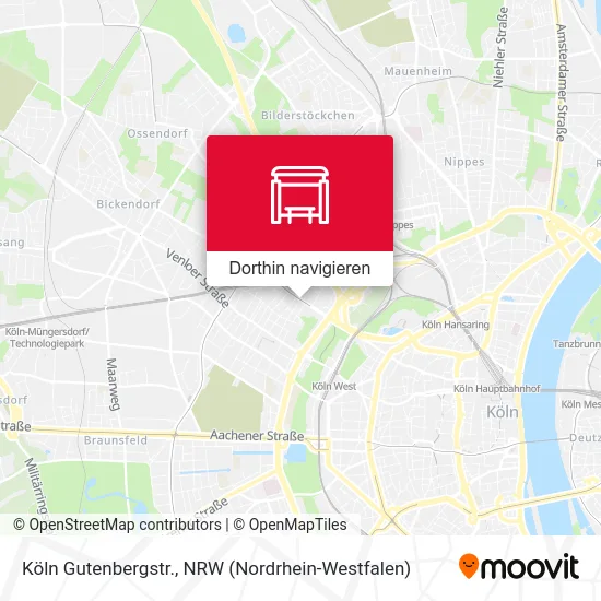 Köln Gutenbergstr. Karte