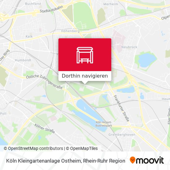 Köln Kleingartenanlage Ostheim Karte