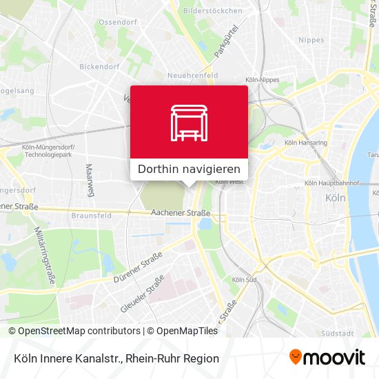 Köln Innere Kanalstr. Karte