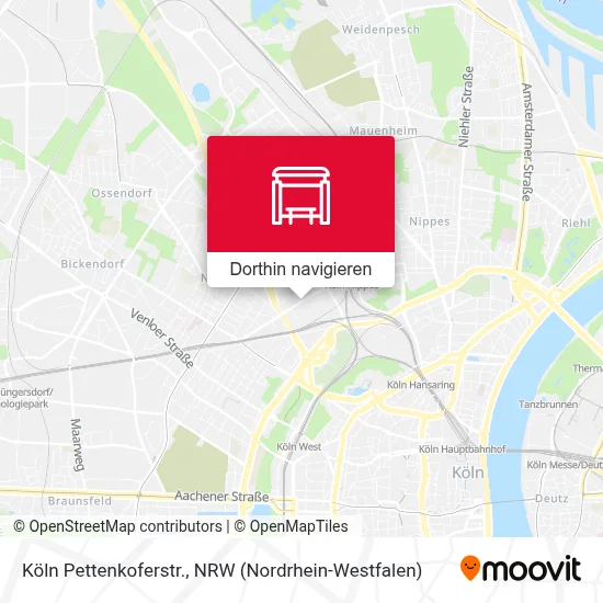 Köln Pettenkoferstr. Karte