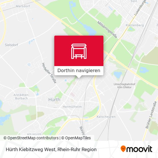 Hürth Kiebitzweg West Karte