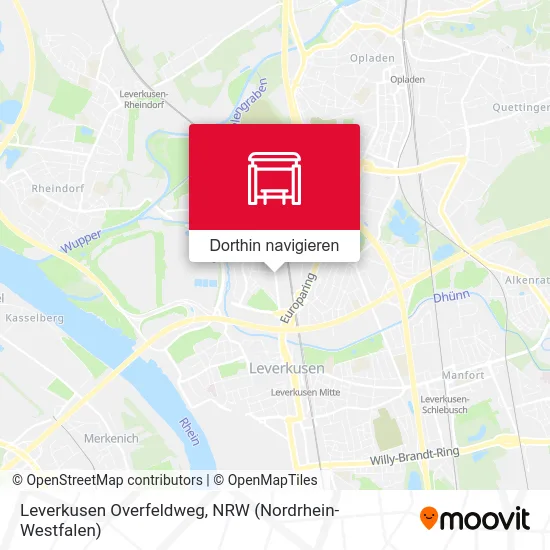 Leverkusen Overfeldweg Karte