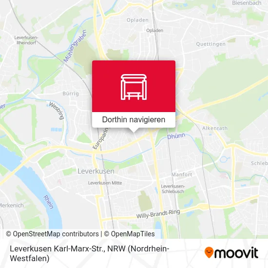 Leverkusen Karl-Marx-Str. Karte