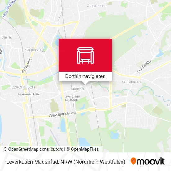 Leverkusen Mauspfad Karte