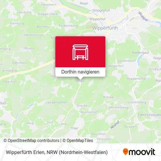 Wipperfürth Erlen Karte