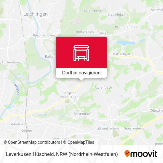 Leverkusen Hüscheid Karte