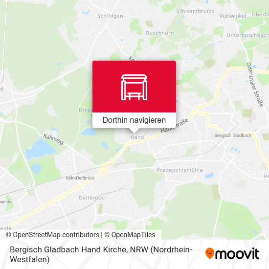 Bergisch Gladbach Hand Kirche Karte