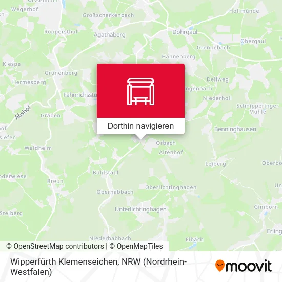 Wipperfürth Klemenseichen Karte