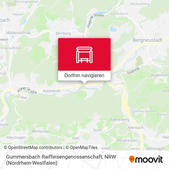 Gummersbach Raiffeisengenossenschaft Karte