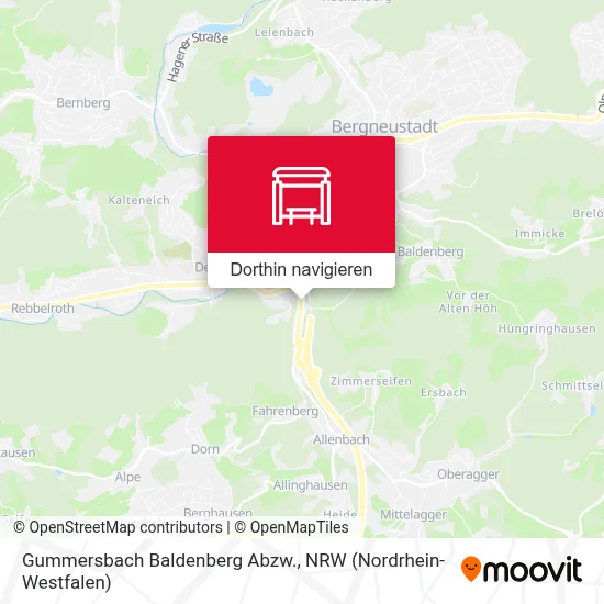 Gummersbach Baldenberg Abzw. Karte