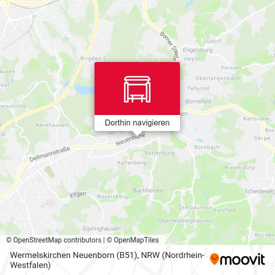 Wermelskirchen Neuenborn (B51) Karte