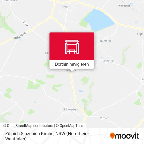 Zülpich Sinzenich Kirche Karte