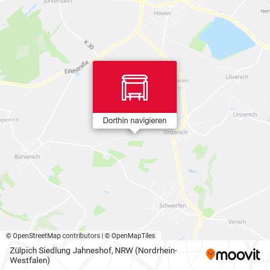 Zülpich Siedlung Jahneshof Karte