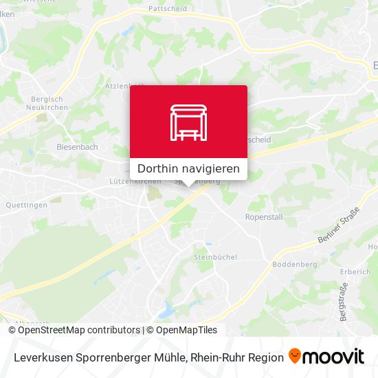 Leverkusen Sporrenberger Mühle Karte