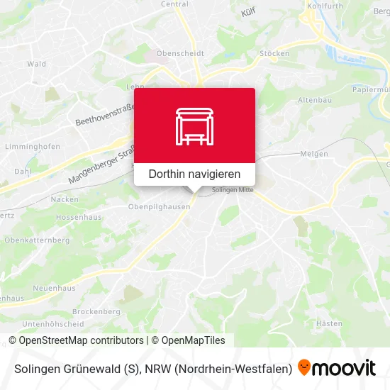 Solingen Grünewald Karte