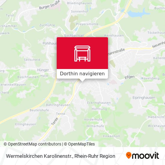 Wermelskirchen Karolinenstr. Karte
