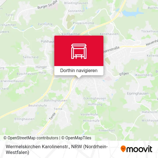 Wermelskirchen Karolinenstr. Karte