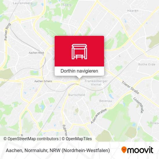 Aachen, Normaluhr Karte
