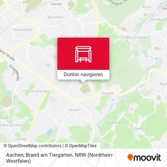 Aachen, Brand am Tiergarten Karte