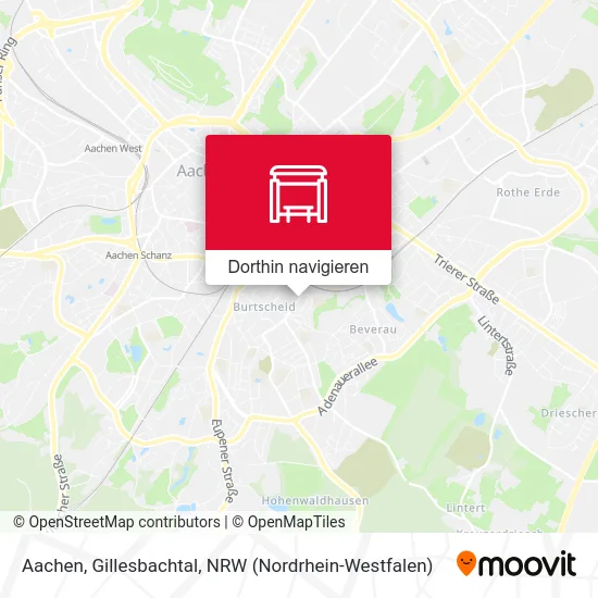 Aachen, Gillesbachtal Karte