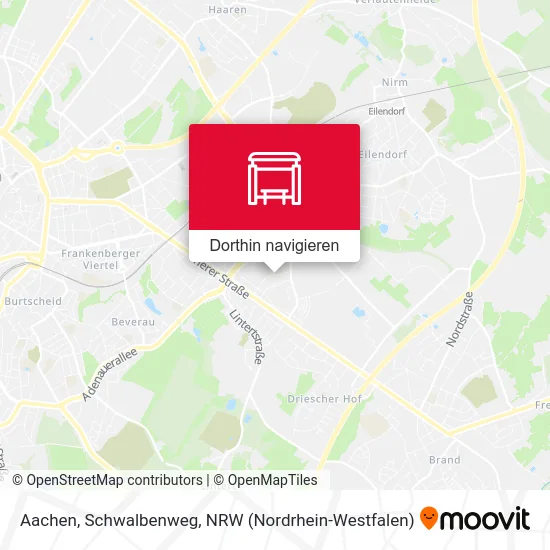 Aachen, Schwalbenweg Karte