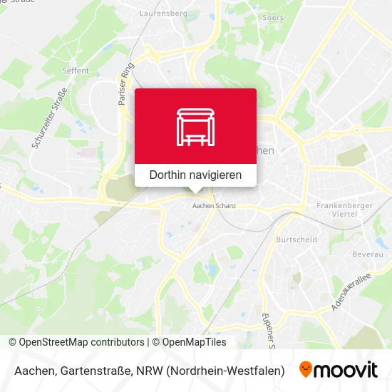 Aachen, Gartenstraße Karte