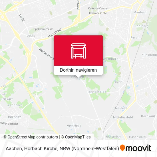 Aachen, Horbach Kirche Karte