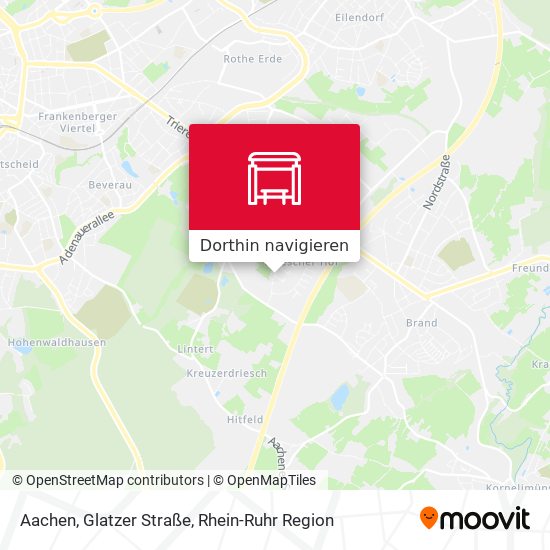 Aachen, Glatzer Straße Karte