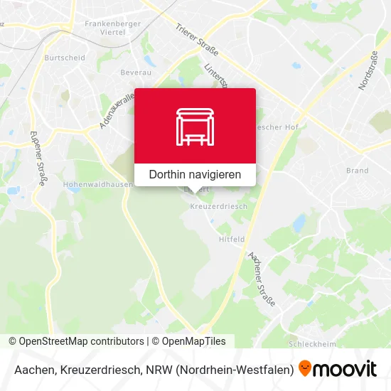 Aachen, Kreuzerdriesch Karte