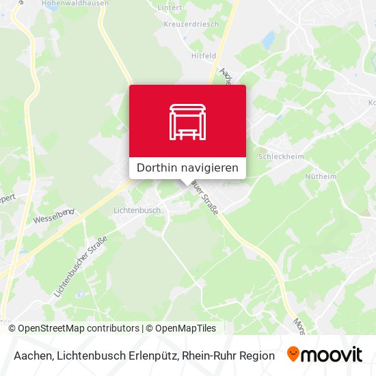 Aachen, Lichtenbusch Erlenpütz Karte