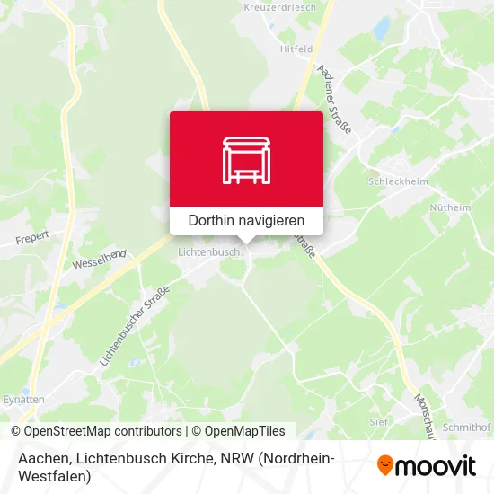 Aachen, Lichtenbusch Kirche Karte