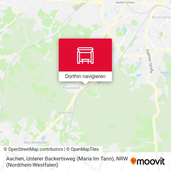 Aachen, Unterer Backertsweg (Maria Im Tann) Karte