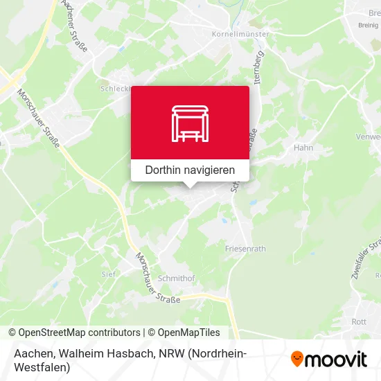 Aachen, Walheim Hasbach Karte