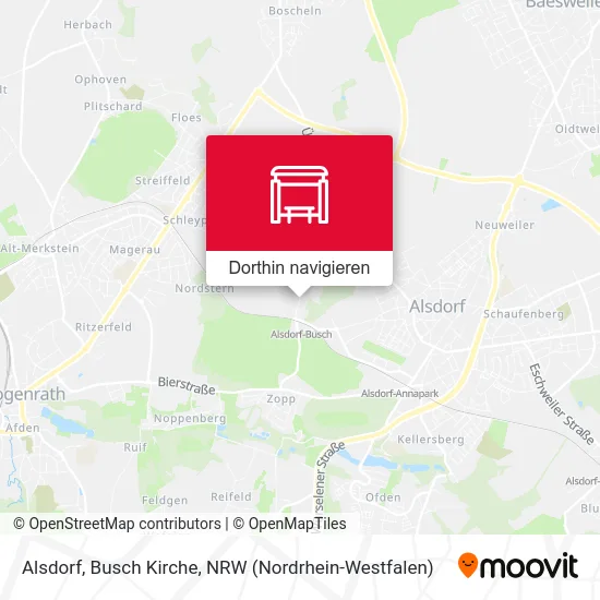 Alsdorf, Busch Kirche Karte