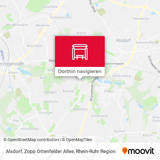 Alsdorf, Zopp Ottenfelder Allee Karte