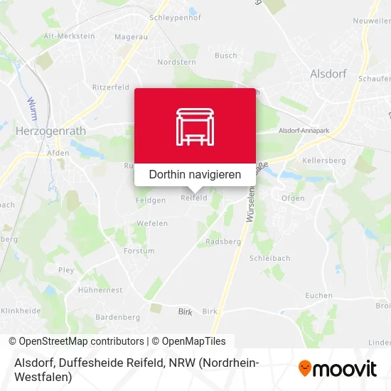 Alsdorf, Duffesheide Reifeld Karte