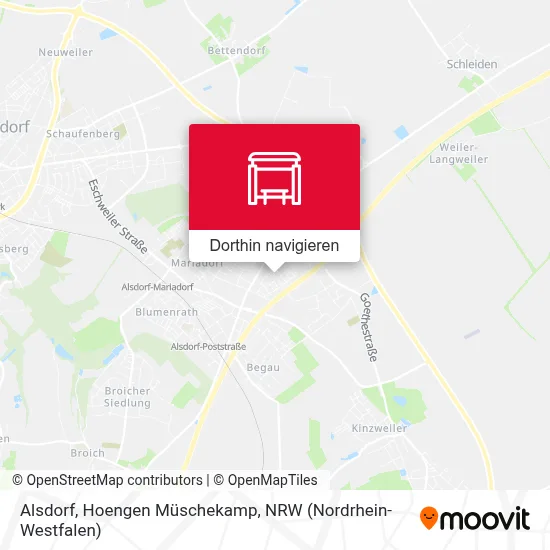 Alsdorf, Hoengen Müschekamp Karte