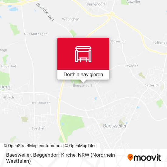 Baesweiler, Beggendorf Kirche Karte