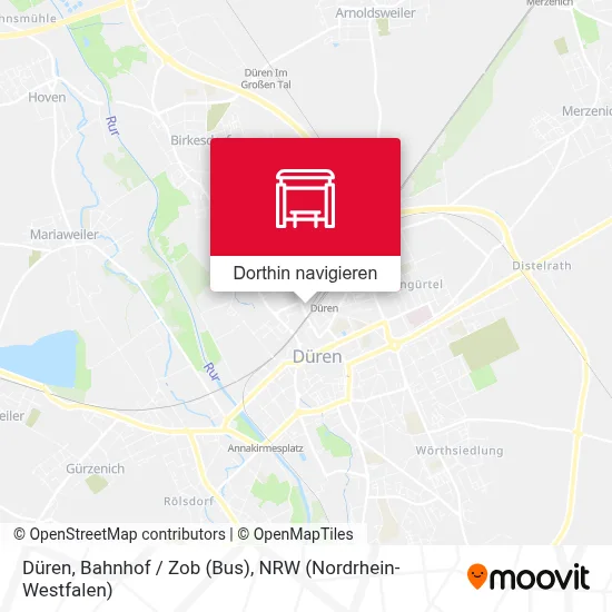 Düren, Bahnhof / Zob (Bus) Karte