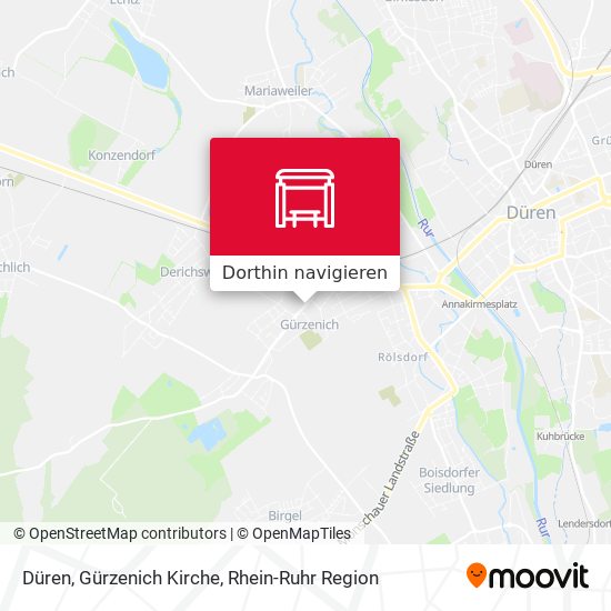 Düren, Gürzenich Kirche Karte