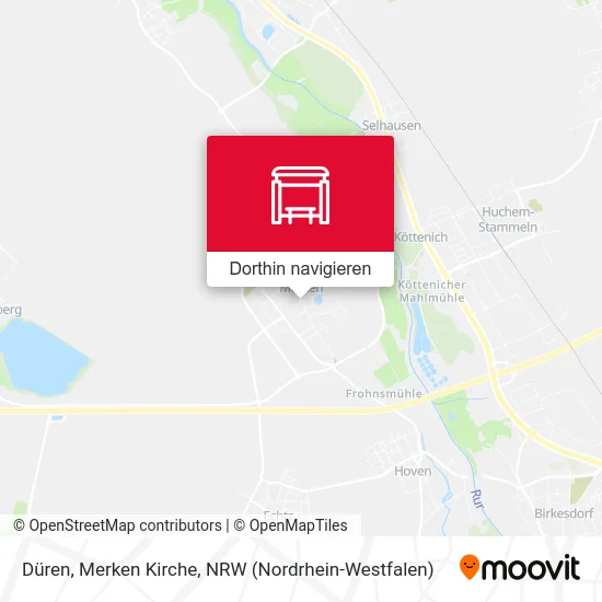 Düren, Merken Kirche Karte