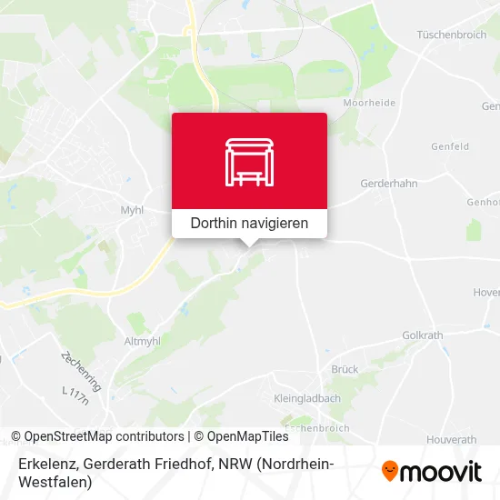 Erkelenz, Gerderath Friedhof Karte