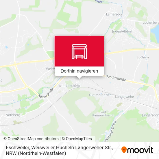 Eschweiler, Weisweiler Hücheln Langerweher Str. Karte